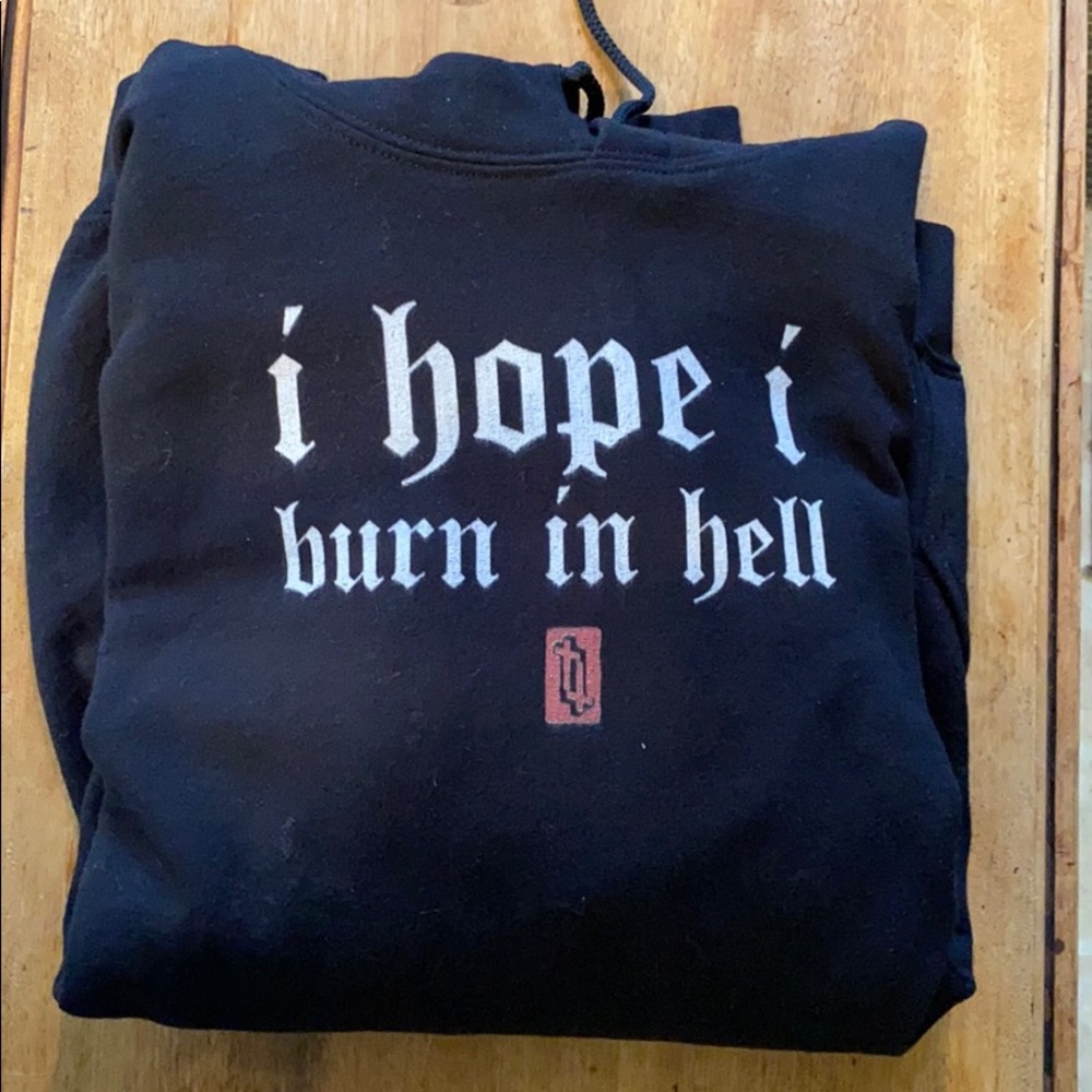 Satanic I hope I burn in hell hoodie XL Dolls kill